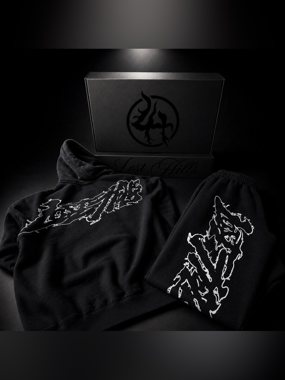 Lost Hills Black Hoodie & Sweatpants Set - Size L - NWT (comes in box shown)